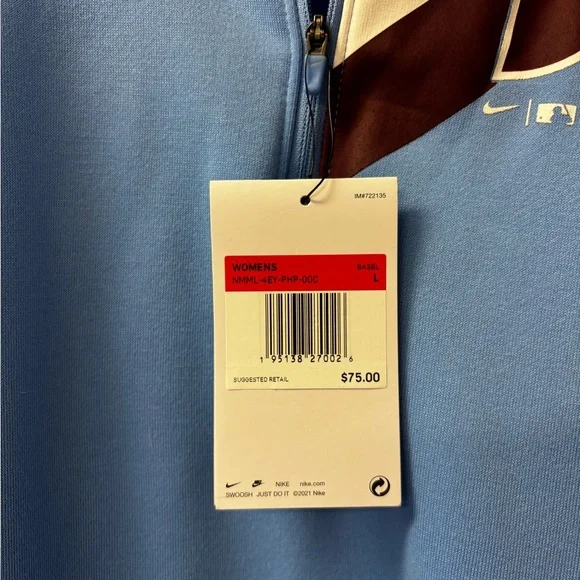 Nike Blue and White Quarter-Zip Pullover - Picture 3 of 7